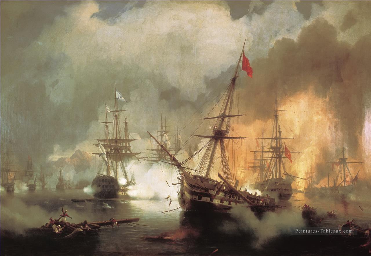 la bataille de navarino 1846 Romantique Ivan Aivazovsky russe Peintures à l'huile